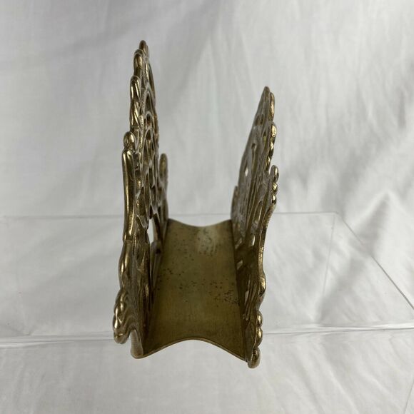 Vintage Brass Ornate Letter Envelope Napkin Holder Desk Organizer Art Nouveau - Picture 4 of 9